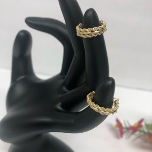 Gold 14k Rope Hoop Earrings